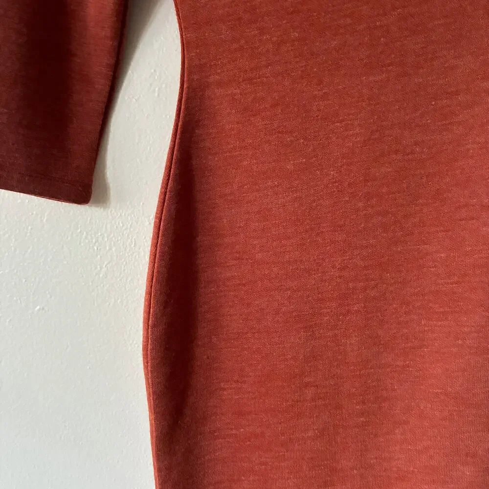 Lulus NWT Womens Small Rust Orange Sweater Knit Bodycon Dress Mock Neck Stretch - Picture 9 of 11